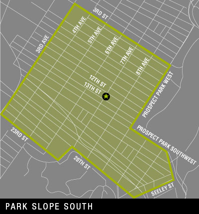 Map of Park Slope South Delivery Area Map of Park Slope South Delivery Area